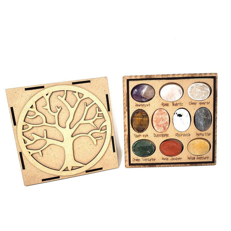 Gemstone Worry Stone 10 Piece Set with Display Box - Magick Magick.com