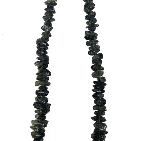 Genuine Moldavite Polished Gemstone Necklace - 76.67 grams / 383.35 cts (22 x .75 inch) - Magick Magick.com