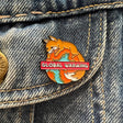 Global Warming Fox on Earth Enamel Pin - Magick Magick.com