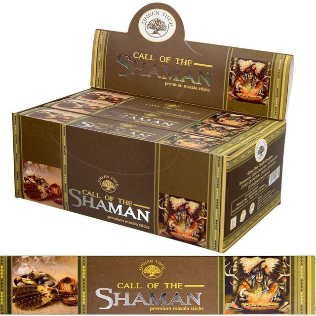 Green Tree Incense 15 gram - Call of the Shaman (Pack of 12) - Magick Magick.com