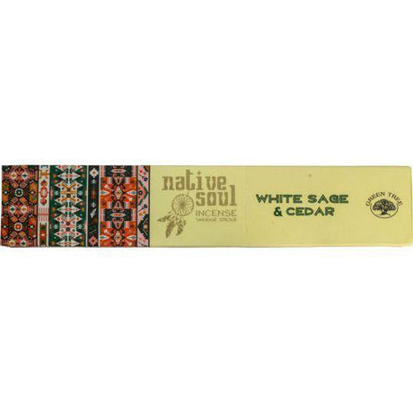 Green Tree Native Soul Incense 15 gram - White Sage & Cedar (Pack of 12) - Magick Magick.com