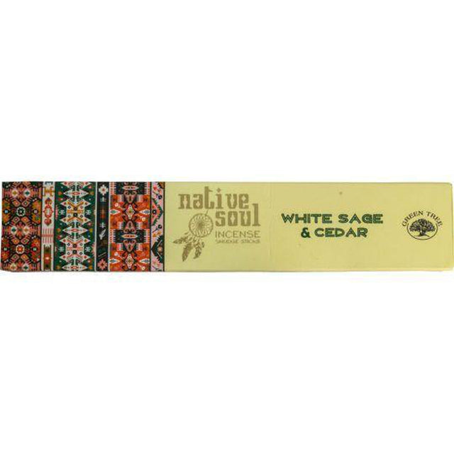 Green Tree Native Soul Incense 15 gram - White Sage & Cedar (Pack of 12) - Magick Magick.com