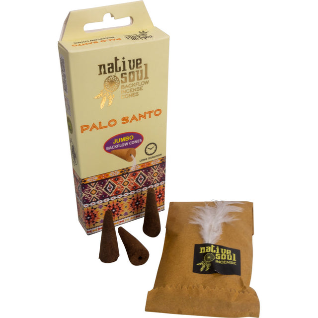 Green Tree Native Soul Jumbo Backflow Cones - Palo Santo (Pack of 8) - Magick Magick.com