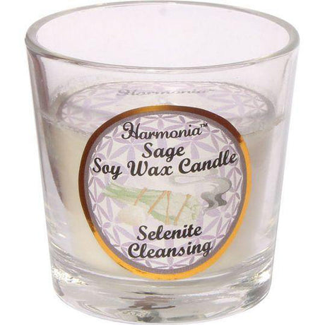 Harmonia Soy Gem Votive Candle - Cleansing Selenite - Magick Magick.com