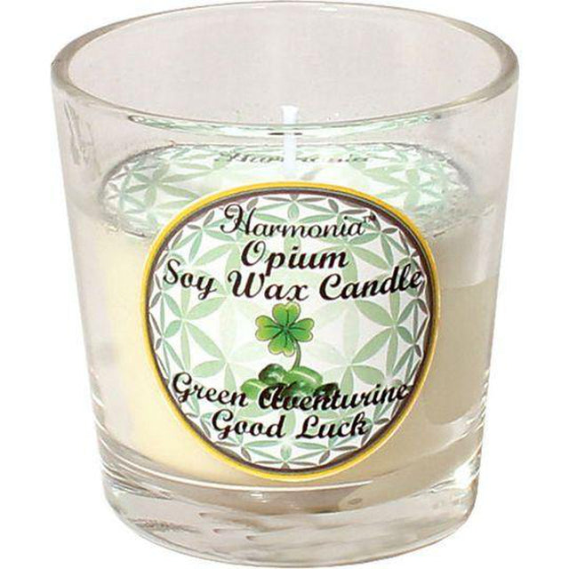 Harmonia Soy Gem Votive Candle - Good Luck Green Adventurine (Pack of 6) - Magick Magick.com