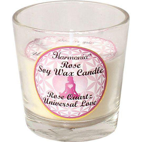 Harmonia Soy Gem Votive Candle - Universal Love Rose Quartz - Magick Magick.com