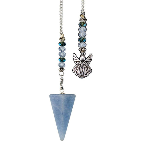 Hexagonal Pendulum - Angelite with Angel - Magick Magick.com