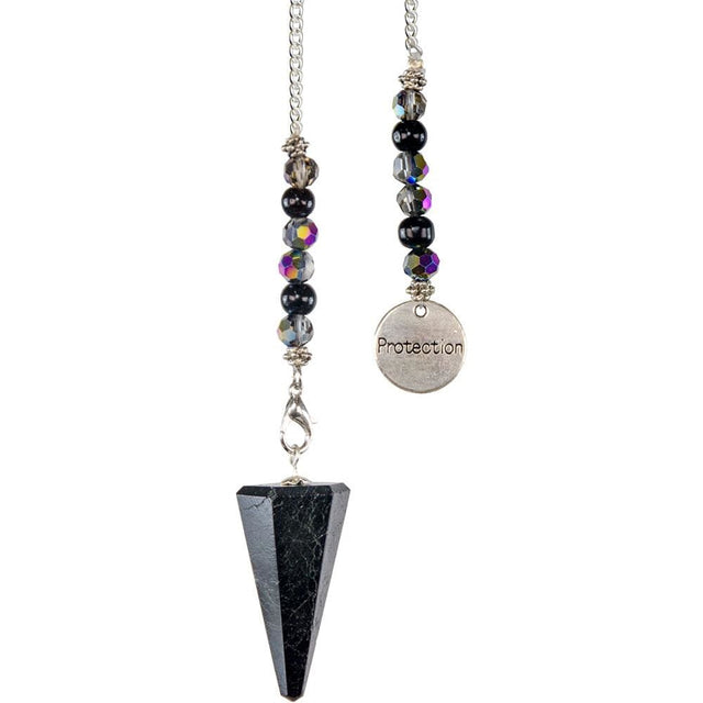 Hexagonal Pendulum - Black Tourmaline with Protection - Magick Magick.com