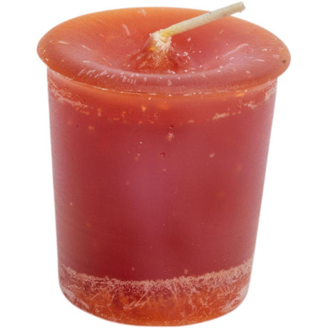 House Warming Herbal Reiki Charged Votive Candle - Red Brown - Magick Magick.com