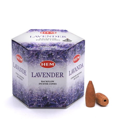 Lavender HEM Backflow Incense Cones (40 Pack) - Magick Magick.com