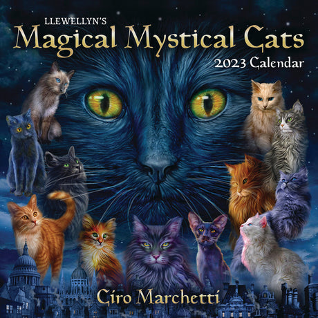 Llewellyn's 2023 Magical Mystical Cats Calendar by Ciro Marchetti - Magick Magick.com