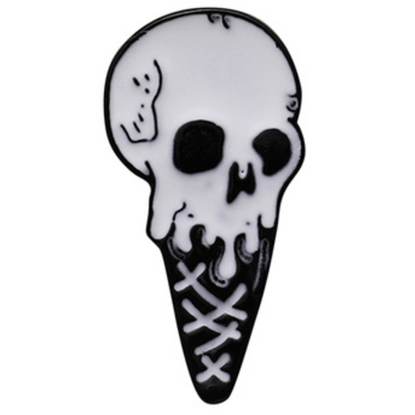 Melted Skull Ice Cream Enamel Pin - Magick Magick.com