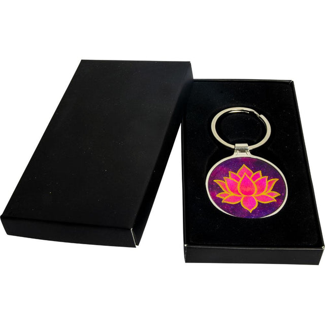 Metal Key Ring - Lotus - Pink - Magick Magick.com