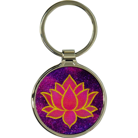 Metal Key Ring - Lotus - Pink - Magick Magick.com