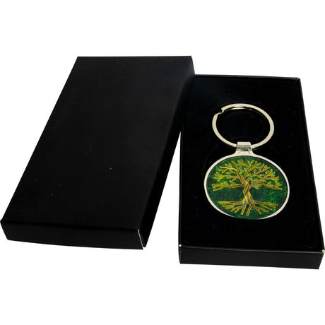Metal Key Ring - Tree of Life - Green - Magick Magick.com