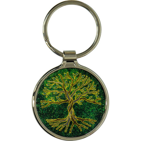 Metal Key Ring - Tree of Life - Green - Magick Magick.com