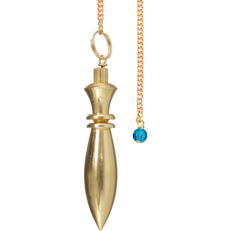 Metal Pendulum - Brass Chambered Egyptian - Magick Magick.com