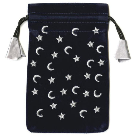 Moon and Stars Mini Velvet Pouch by Lo Scarabeo - Magick Magick.com