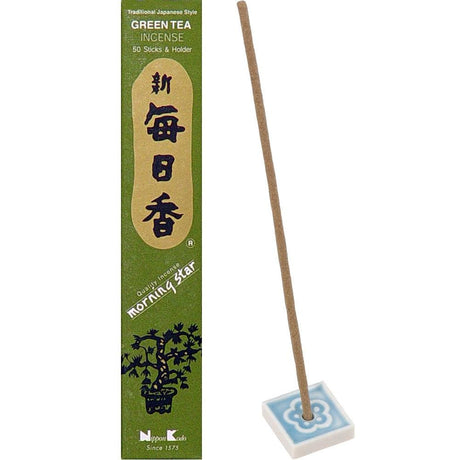 Morning Star Incense 50 Sticks - Green Tea (Box of 12 Packs) - Magick Magick.com