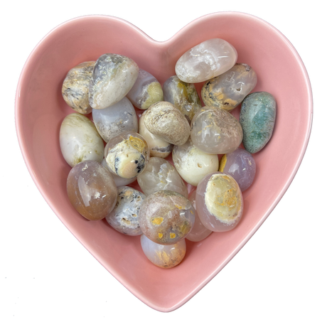 Moss Agate with Petrified Wood Tumbled Stone Natural Gemstone - One Stone - Magick Magick.com