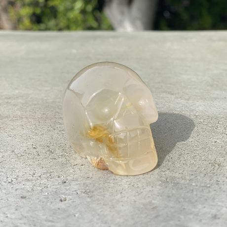 Natural Agate Hand Carved Small Skull A - .20 lbs (2 x 1.25 x 1.5 inches) - Magick Magick.com