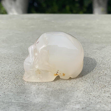 Natural Agate Hand Carved Small Skull D - .18 lbs (2 x 1.25 x 1.5 inches) - Magick Magick.com