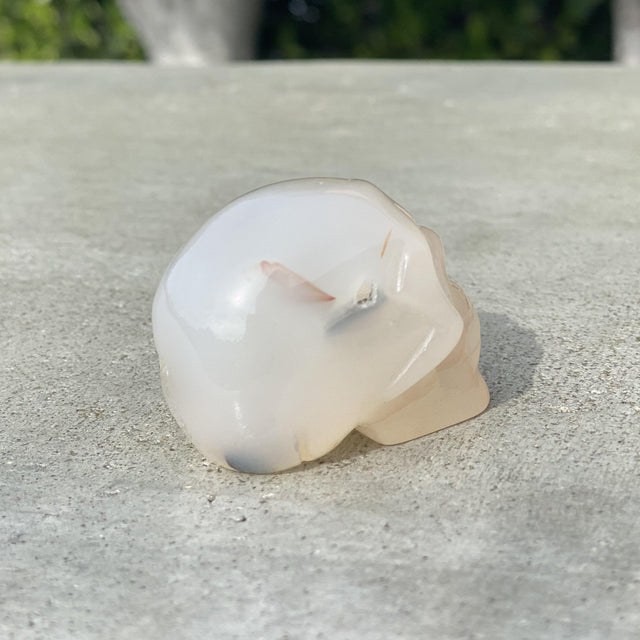 Natural Agate Hand Carved Small Skull D - .18 lbs (2 x 1.25 x 1.5 inches) - Magick Magick.com