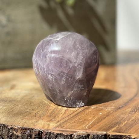 Natural Amethyst Hand Carved Crystal Alien Head - .76 lbs (2.25 x 2.5 x 2.25 inch) - Magick Magick.com