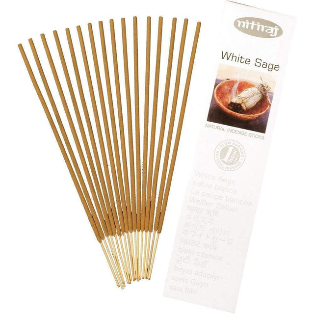 Nitiraj Incense 25 gram - White Sage (Pack of 6) - Magick Magick.com