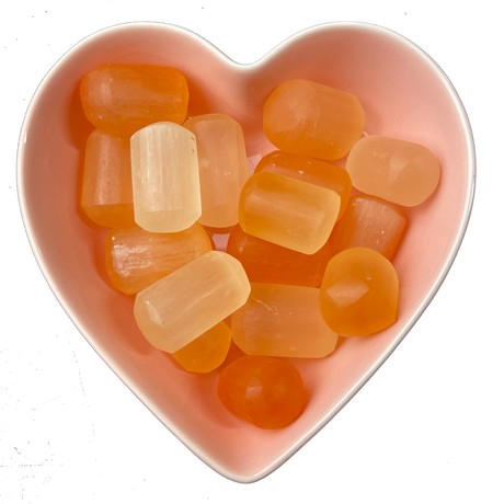 Orange Selenite Tumbled Stone Natural Gemstone - One Stone - Magick Magick.com