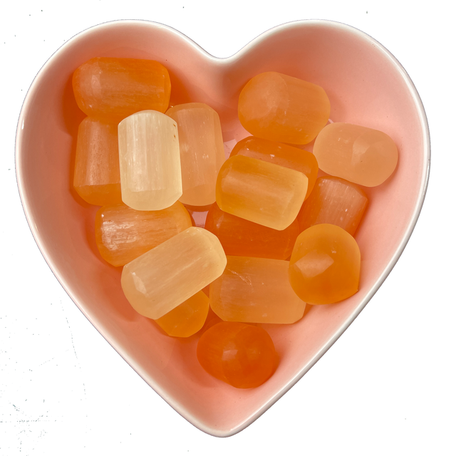 Orange Selenite Tumbled Stone Natural Gemstone - One Stone - Magick Magick.com