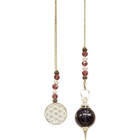 Pendulum Sephoroton - Amethyst with Flower of Life - Magick Magick.com