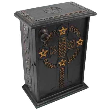 Pentagram & Celtic Cross Altar Cupboard - Magick Magick.com