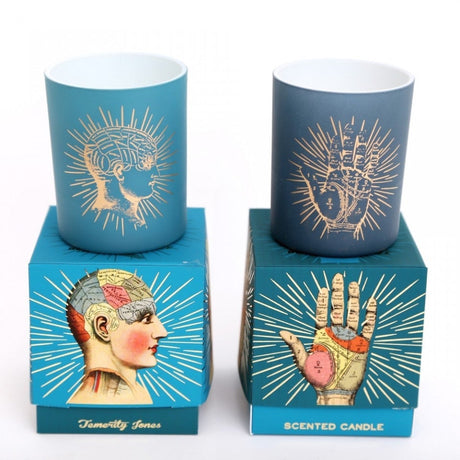 Phrenology and Palmistry Scented Candle Set with Box (2 Piece Set) - Magick Magick.com
