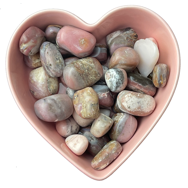 Pink Opal Tumbled Stone Natural Gemstone - One Stone - Magick Magick.com