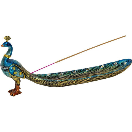 Polyresin Incense Holder - Peacock - Magick Magick.com