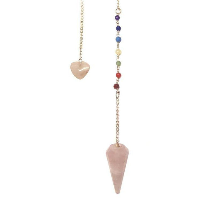 Premium Rose Quartz Chakra Pendulum by Lo Scarabeo - Magick Magick.com