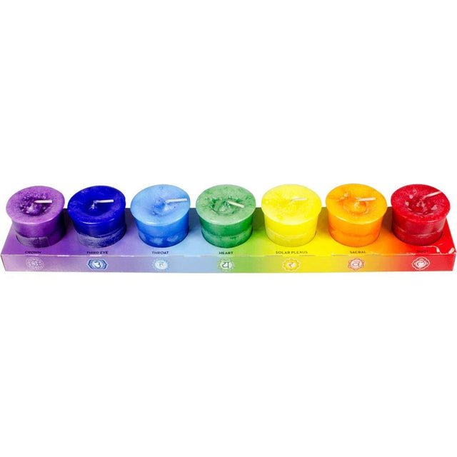 Reiki Charged Chakra Votive Candles (Set of 7) - Magick Magick.com