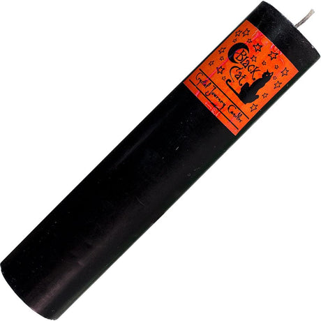 Reiki Charged Herbal 1.5" x 7" Pillar Candle - Black Cat - Magick Magick.com