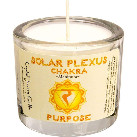 Reiki Charged Soy Herbal Filled Votive Candle - Solar Plexus Chakra - Magick Magick.com