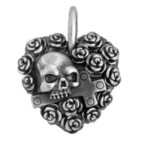 Rose Heart Skull Pendant - Magick Magick.com