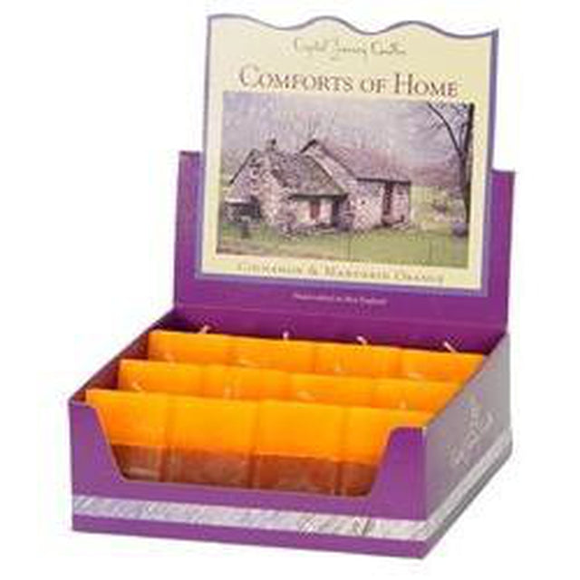 Scented Square Votive Candle "Comforts of Home" - Cinnamon & Mandarin - Magick Magick.com