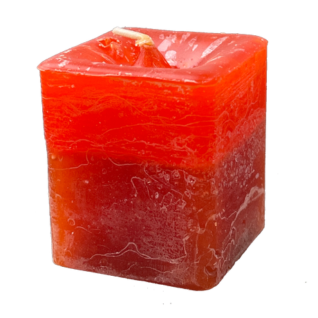 Scented Square Votive Candle "Comforts of Home" - Cinnamon & Mandarin - Magick Magick.com