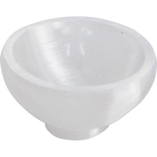 Selenite Offering Bowl - Round with Base - Magick Magick.com