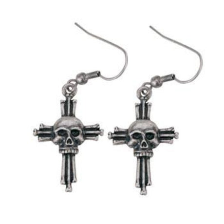 Skull Crucifix Earrings - Magick Magick.com