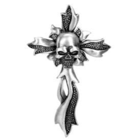 Skull Flower Cross Pendant - Magick Magick.com