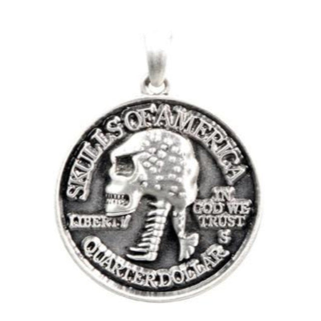 Skull Quarter Pendant - Magick Magick.com