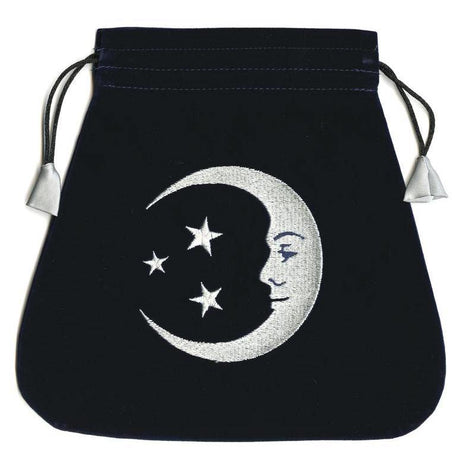 Smiling Moon Embroidered Velvet Tarot Bag by Lo Scarabeo - Magick Magick.com