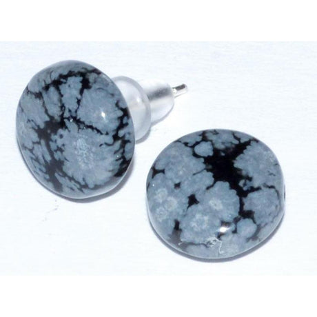 Snowflake Obsidian Stud Earrings - Magick Magick.com