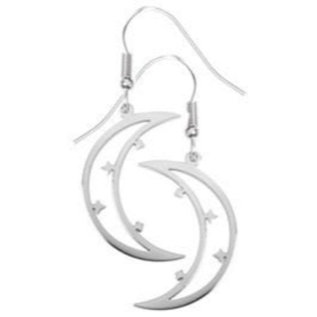 Starry Moon Stainless Steel Earrings - Magick Magick.com